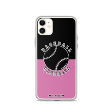Load image into Gallery viewer, Baseball iPhone Case (Black &amp; Pink 1)
