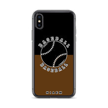 Load image into Gallery viewer, Baseball iPhone Case (Black &amp; Brown)