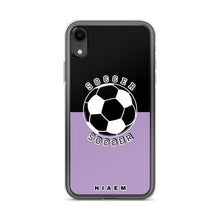 Load image into Gallery viewer, Soccer iPhone Case (Black &amp; Purple 2)