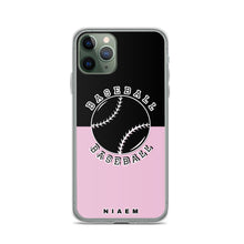 Load image into Gallery viewer, Baseball iPhone Case (Black &amp; Pink 4)