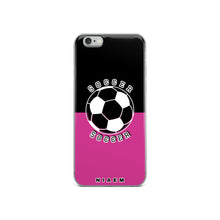 Load image into Gallery viewer, Soccer iPhone Case (Black &amp; Pink 5)