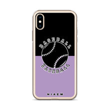 Load image into Gallery viewer, Baseball iPhone Case (Black &amp; Purple 2)
