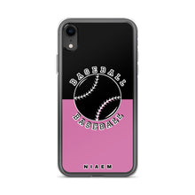 Load image into Gallery viewer, Baseball iPhone Case (Black &amp; Pink 1)