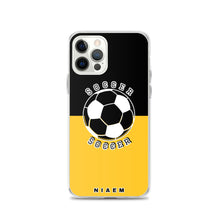 Load image into Gallery viewer, Soccer iPhone Case (Black &amp; Yellow)