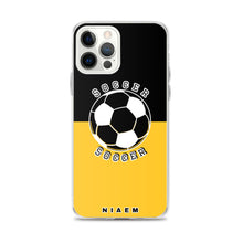 Load image into Gallery viewer, Soccer iPhone Case (Black &amp; Yellow)