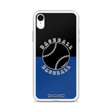 Load image into Gallery viewer, Baseball iPhone Case (Black &amp; Blue 2)