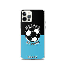 Load image into Gallery viewer, Soccer iPhone Case (Black &amp; Blue 7)