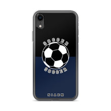 Load image into Gallery viewer, Soccer iPhone Case (Black &amp; Navy)