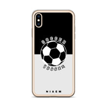 Load image into Gallery viewer, Soccer iPhone Case (Black &amp; Grey 3)