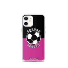 Load image into Gallery viewer, Soccer iPhone Case (Black &amp; Pink)