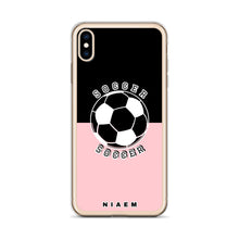 Load image into Gallery viewer, Soccer iPhone Case (Black &amp; Pink 3)