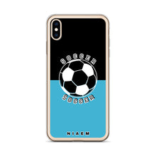 Load image into Gallery viewer, Soccer iPhone Case (Black &amp; Blue 7)