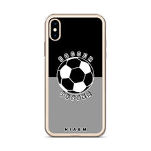 Load image into Gallery viewer, Soccer iPhone Case (Black &amp; Grey 1)