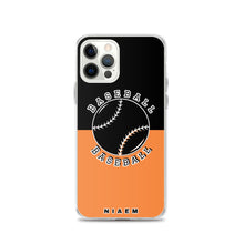 Load image into Gallery viewer, Baseball iPhone Case (Black &amp; Orange 1)