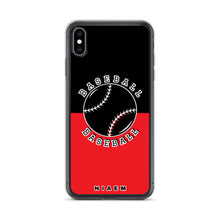 Load image into Gallery viewer, Baseball iPhone Case (Black &amp; Red 1)