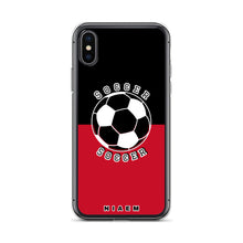 Load image into Gallery viewer, Soccer iPhone Case (Black &amp; Red)