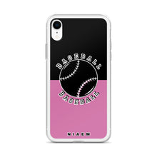 Load image into Gallery viewer, Baseball iPhone Case (Black &amp; Pink 1)