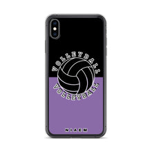 Load image into Gallery viewer, Volleyball iPhone Case (Black &amp; Purple 1)
