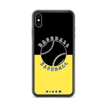 Load image into Gallery viewer, Baseball iPhone Case (Black &amp; Yellow 1)