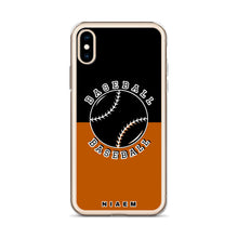 Load image into Gallery viewer, Baseball iPhone Case (Black &amp; Brown 1)