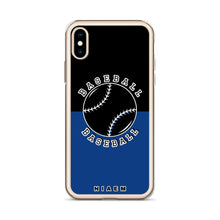 Load image into Gallery viewer, Baseball iPhone Case (Black &amp; Blue 2)