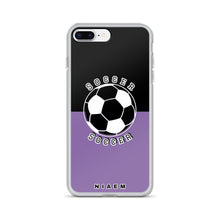 Load image into Gallery viewer, Soccer iPhone Case (Black &amp; Purple 1)