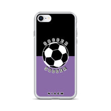Load image into Gallery viewer, Soccer iPhone Case (Black &amp; Purple 1)