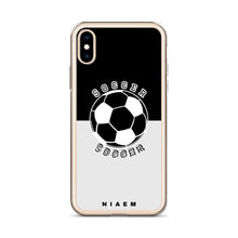 Load image into Gallery viewer, Soccer iPhone Case (Black &amp; Grey 3)