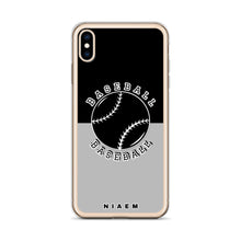 Load image into Gallery viewer, Baseball iPhone Case (Black &amp; Grey 2)