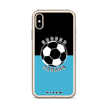 Load image into Gallery viewer, Soccer iPhone Case (Black &amp; Blue 7)