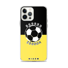 Load image into Gallery viewer, Soccer iPhone Case (Black &amp; Yellow 1)