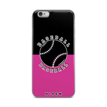 Load image into Gallery viewer, Baseball iPhone Case (Black &amp; Pink 5)