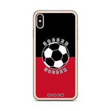 Load image into Gallery viewer, Soccer iPhone Case (Black &amp; Red)