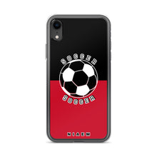 Load image into Gallery viewer, Soccer iPhone Case (Black &amp; Red)