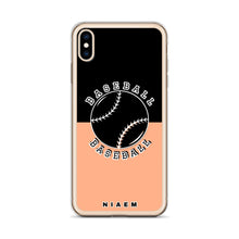 Load image into Gallery viewer, Baseball iPhone Case (Black &amp; Orange 2)