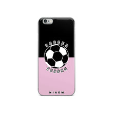 Load image into Gallery viewer, Soccer iPhone Case (Black &amp; Pink 4)