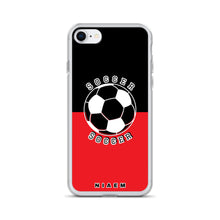 Load image into Gallery viewer, Soccer iPhone Case (Black &amp; Red 1)
