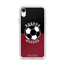 Load image into Gallery viewer, Soccer iPhone Case (Black &amp; Red 2)