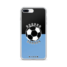 Load image into Gallery viewer, Soccer iPhone Case (Black &amp; Blue 1)