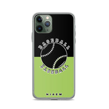 Load image into Gallery viewer, Baseball iPhone Case (Black &amp; Green 3)
