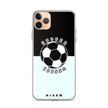 Load image into Gallery viewer, Soccer iPhone Case (Black &amp; Blue 5)