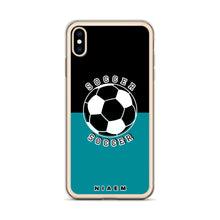 Load image into Gallery viewer, Soccer iPhone Case (Black &amp; Blue 3)