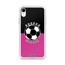 Load image into Gallery viewer, Soccer iPhone Case (Black &amp; Pink 5)