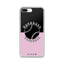 Load image into Gallery viewer, Baseball iPhone Case (Black &amp; Pink 4)