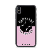 Load image into Gallery viewer, Baseball iPhone Case (Black &amp; Pink 4)