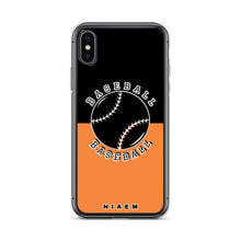 Load image into Gallery viewer, Baseball iPhone Case (Black &amp; Orange 1)