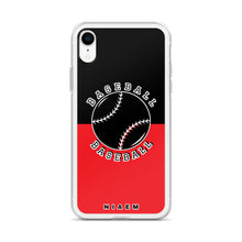 Load image into Gallery viewer, Baseball iPhone Case (Black &amp; Red 1)