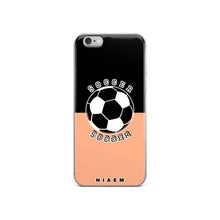 Load image into Gallery viewer, Soccer iPhone Case (Black &amp; Orange 2)