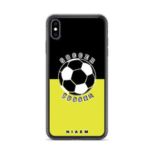 Load image into Gallery viewer, Soccer iPhone Case (Black &amp; Yellow 3)