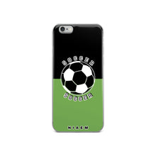Load image into Gallery viewer, Soccer iPhone Case (Black &amp; Green)
